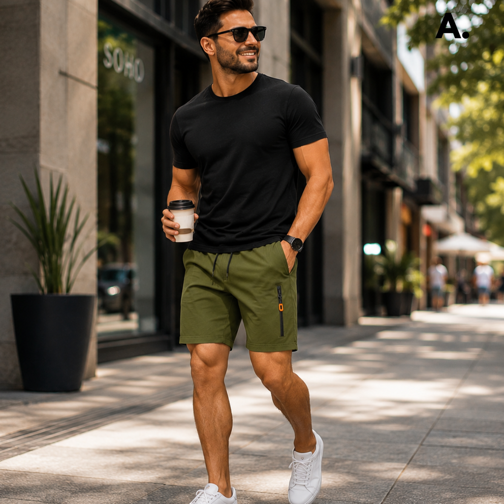 [Leve 4, Pague Só 2] Bermudas Dry Fit Premium Secagem rápida, Bolso com Zíper e Ajuste Anatômico + FRETE GRÁTIS