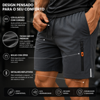 [Leve 4, Pague Só 2] Bermudas Dry Fit Premium Secagem rápida, Bolso com Zíper e Ajuste Anatômico + FRETE GRÁTIS