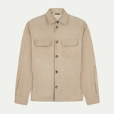 Light Beige Suede Overshirt