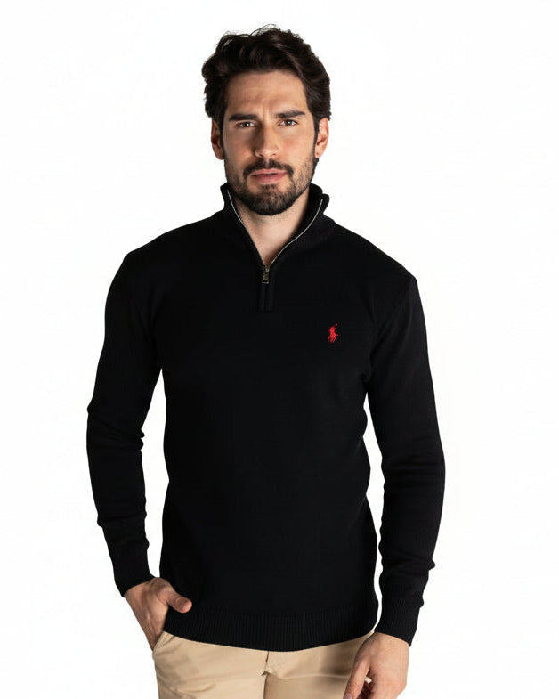 Suéter Polo Ziper Clássico
