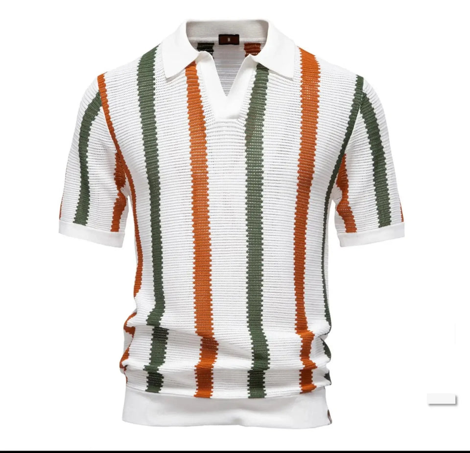 Polo Masculina Listrada Canelada Marenzzo