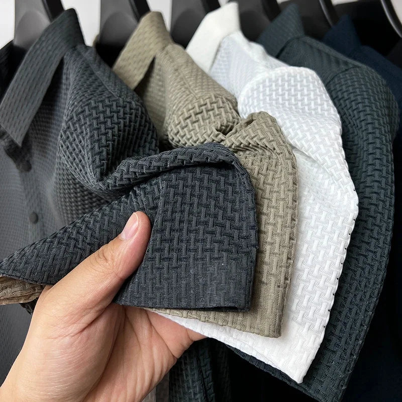 Polo Masculina Marenzzo em Malha de Seda Oca Slim