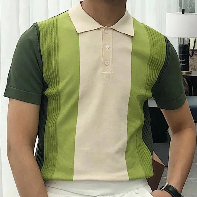 Polo Masculina Marenzzo em Malha Retrô com Botões