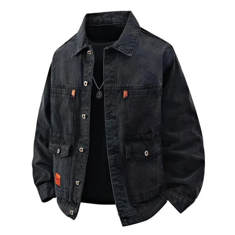 Jaqueta Jeans Masculina Marenzzo Loose Fit Resistente