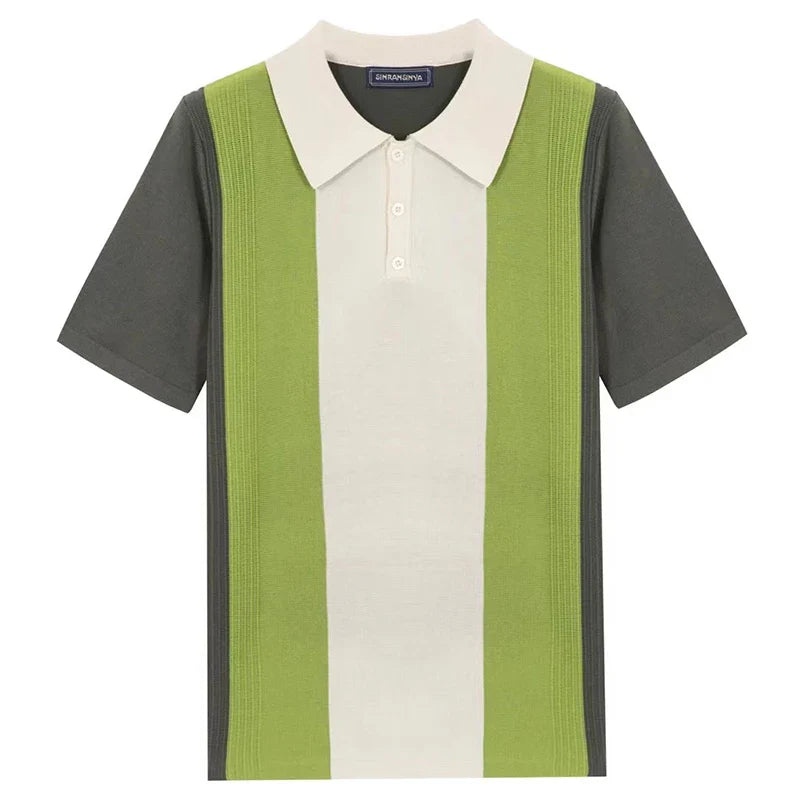 Polo Masculina Marenzzo em Malha Retrô com Botões