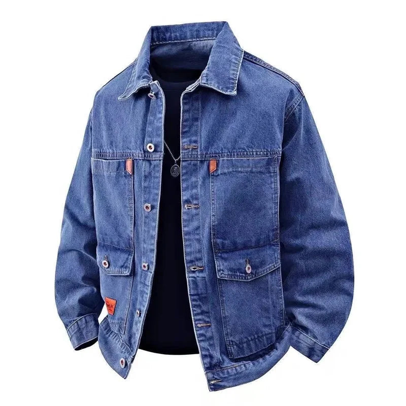 Jaqueta Jeans Masculina Marenzzo Loose Fit Resistente