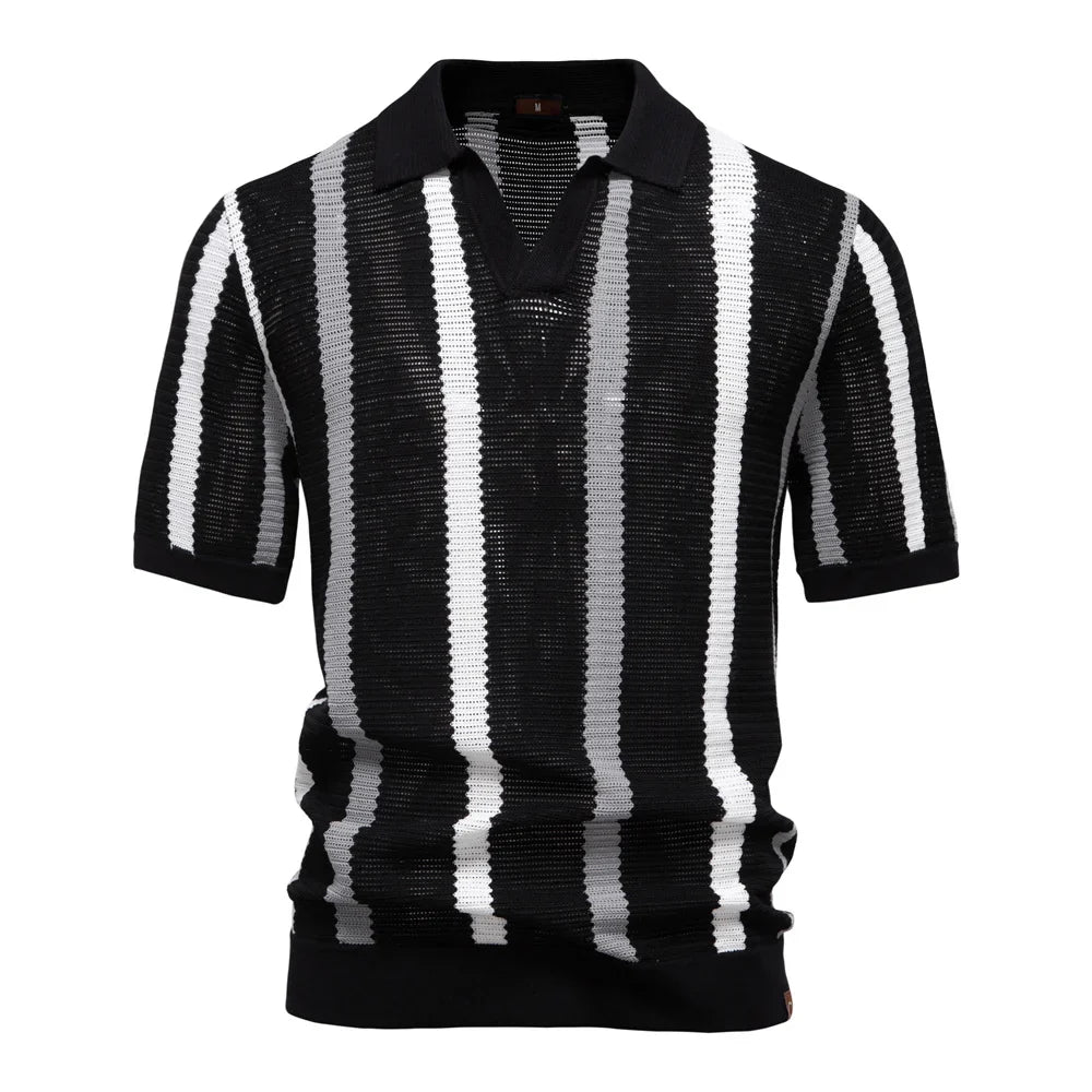 Polo Masculina Listrada Canelada Marenzzo