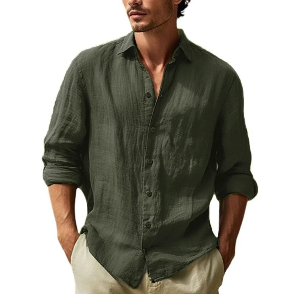 Camisa Masculina Marenzzo Manga Longa Algodão