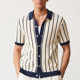 Polo Masculina Listrada em Viscose Marenzzo