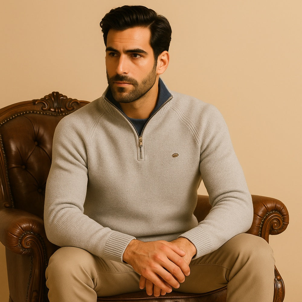 Suéter Masculino Meio Zíper Signature