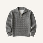 Suéter Masculino de Tricô Gola Alta Meio Zíper Fontaine
