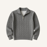 Suéter Masculino de Tricô Gola Alta Meio Zíper Fontaine