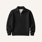 Suéter Masculino de Tricô Gola Alta Meio Zíper Fontaine